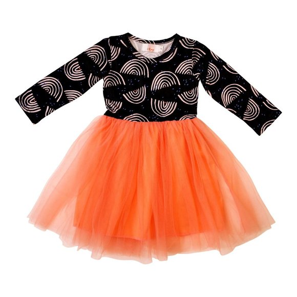 Mila & Rose Midnight Rainbow Long Sleeve Tutu Dress - Picture 1 of 3